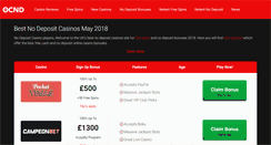 Desktop Screenshot of onlinecasinonodeposit.co.uk